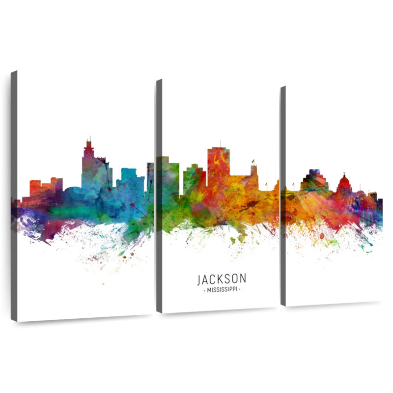 Jackson Mississippi Skyline I, 32" H x 50" W