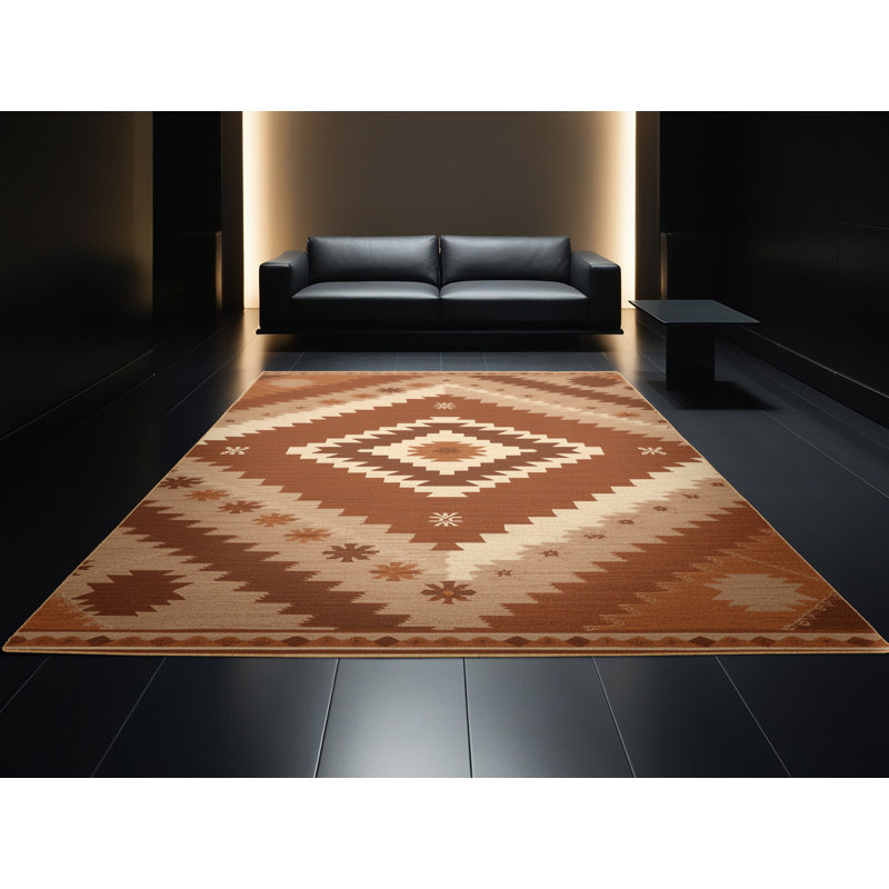 Tapis oriental traditionnel Pauleta lavable à la machine en brun - reliure brun clair, 4 x 2