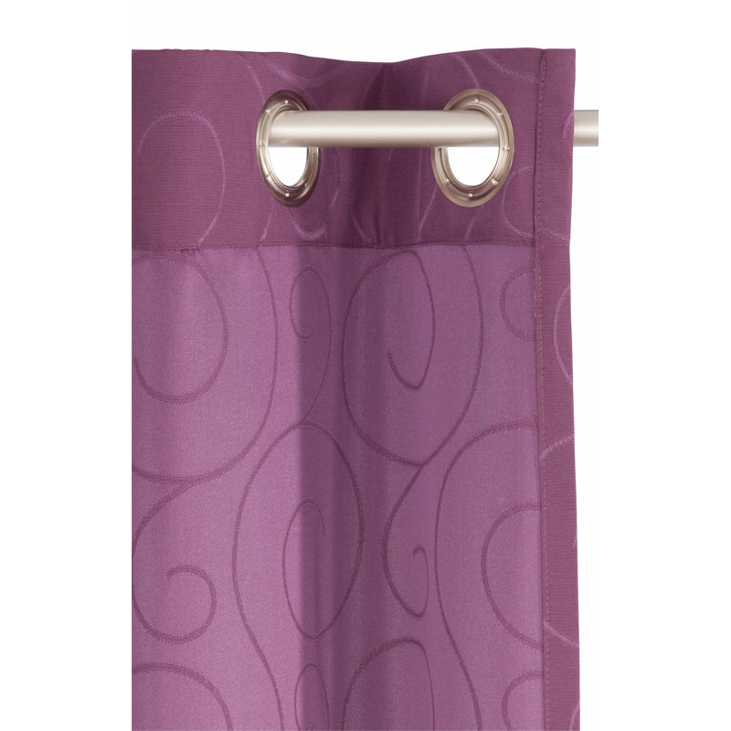 Coursey Room Darkening Curtain Single Panel, 145cm H x 132cm W, Purple
