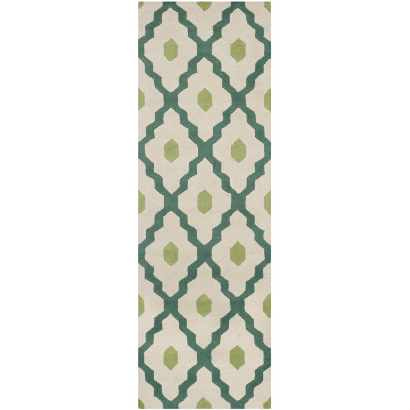 Carolene Hand Tufted Wool Geometric Rug, Runner 2'3" x 7'