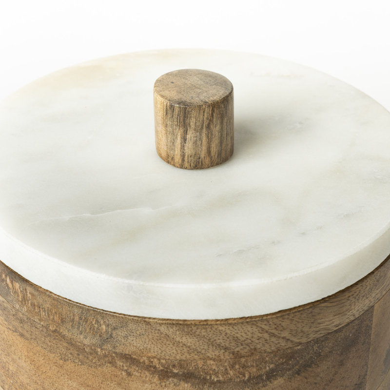 Sandook Solid Wood Hat Box, 6.69" H x 5.9" W x 5.9" D