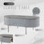 Table basse grise ultrabrillante et chrome