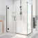 Unidoor-X 60" W x 34.375" D x 72" H Frameless Rectangle Hinged Shower Enclosure with Fixed Panel