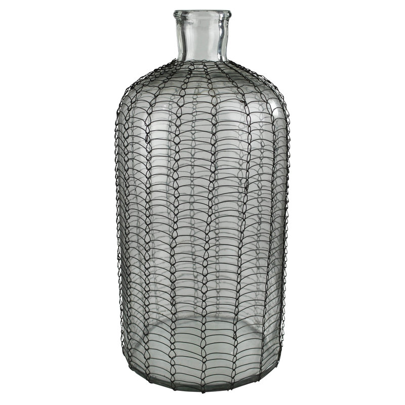 Bouteille décorative en fil métallique, H 18 po x l 8 po x P 8 po