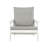 Hips Garden Armchair With Cushion, White/Grey, All Long-Lasting Wood Grain Finish Outdoor Armchair, White, Lightweight And Movable Frame