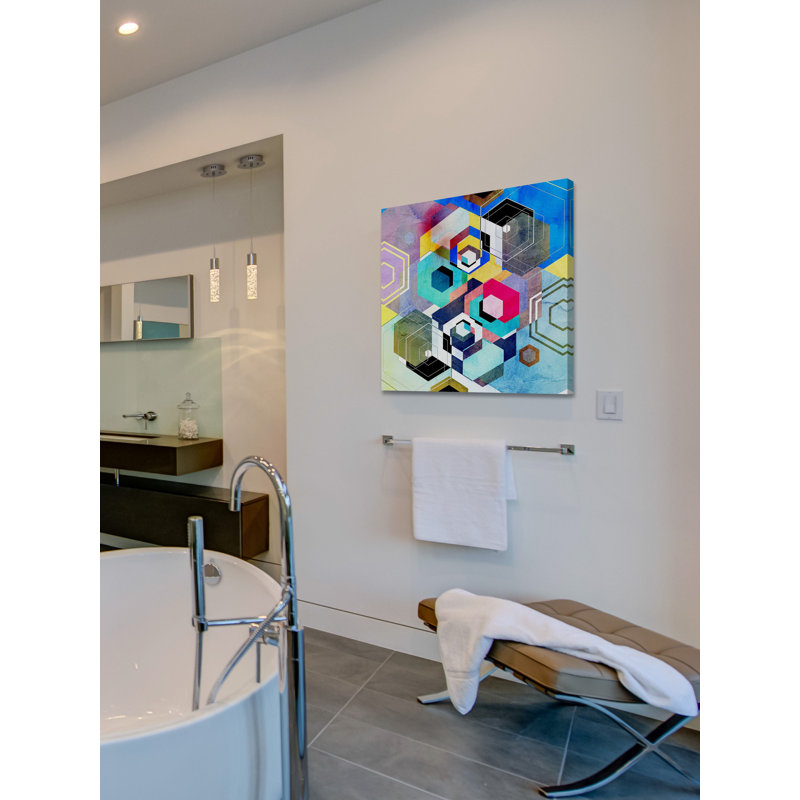 « six faced party », reproduction d’art sur toile tendue, H 40 po x l 40 po x P 1,5 po