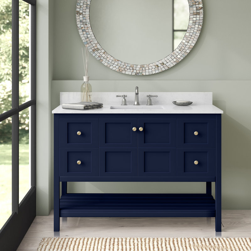 Ensemble de meuble-lavabo simple 48 po Krish, Bleu