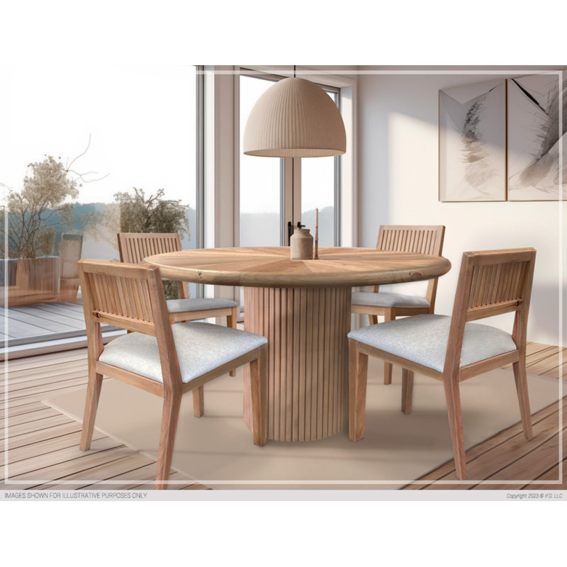 Eracle Round Solid Wood Dining Table