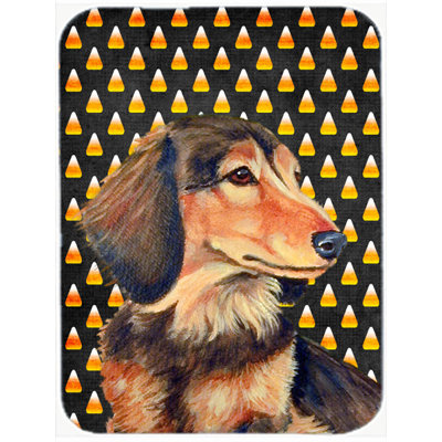 Planche à découper en verre caroline trésors teckel Halloween Candy Corn