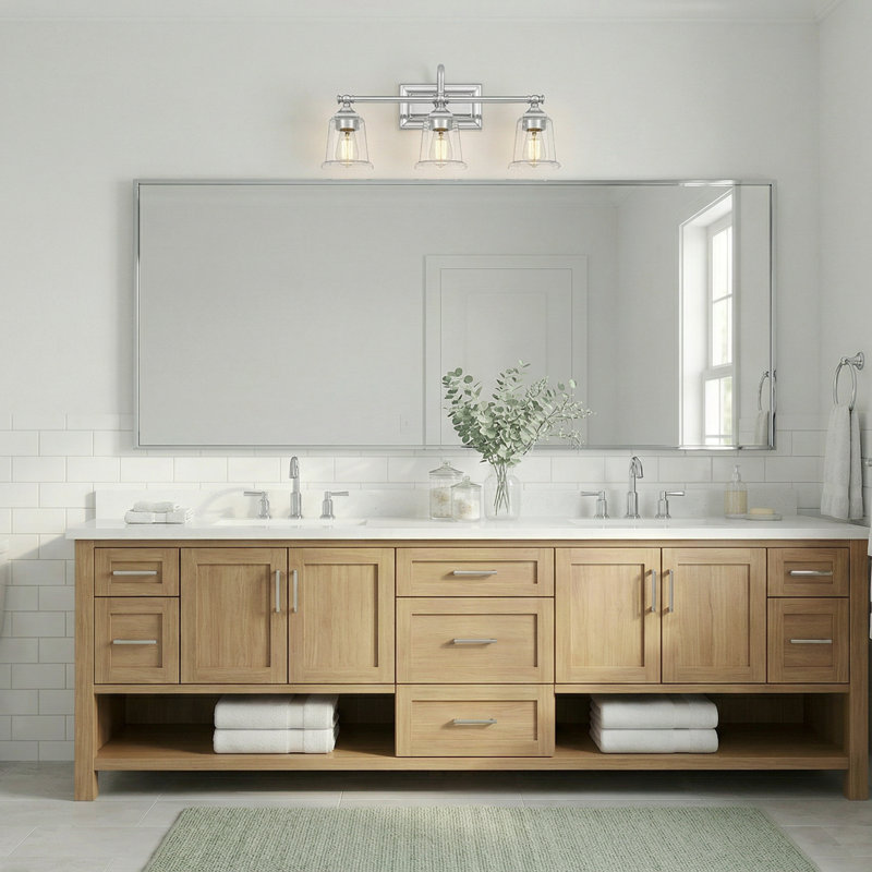 3 - Light Dimmable Vanity Light, Polished Chrome