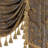 Classic Swag Valance with Tassels, Bronze Jacquard Waterfall Valance, 59" Window Treatment 1 Panel-1459905183