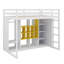 Lit mezzanine simple avec garde-robe intégrée, tablettes, armoire et marches-1548812083
