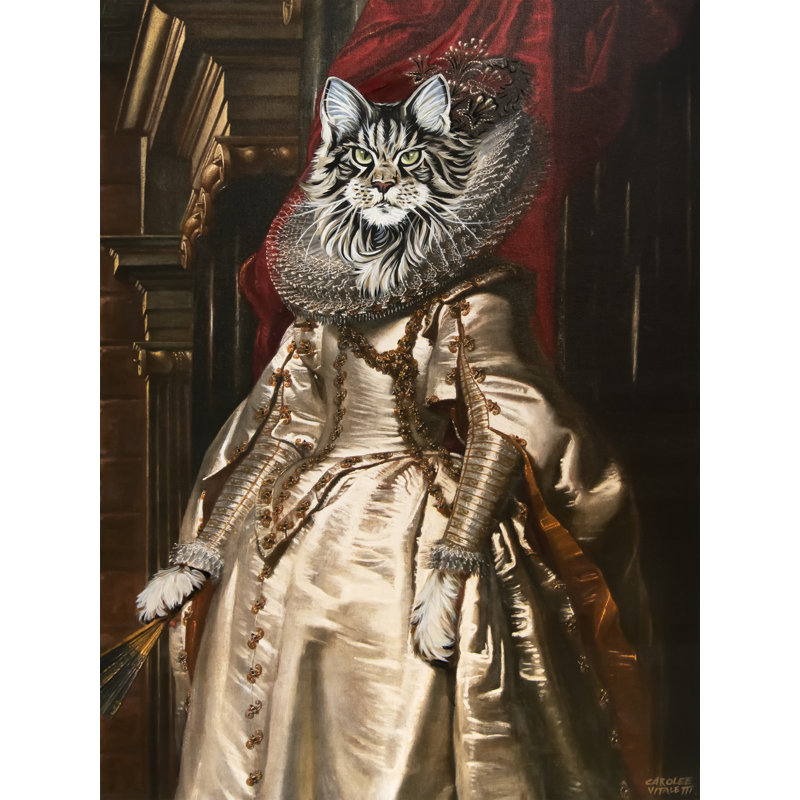 Dressed Up Mainecoon Cat by Carolee Vitaletti - Wrapped Canvas Print, 91 cm H x 61 cm W