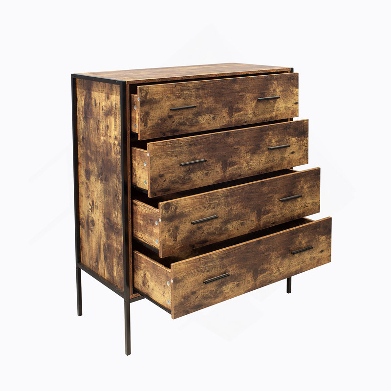 Spacious 4-Drawer Storage Chest With Display Top, Durable Construction For Organizing And Decorating Any Interior Space