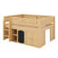 Lit mezzanine avec armoire de rangement et tableau noir-898266543