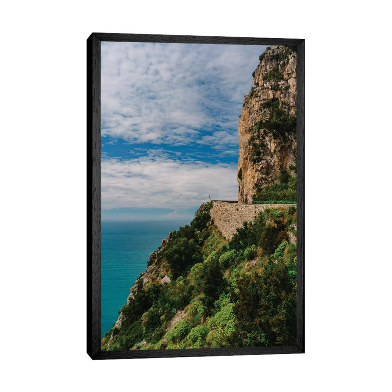 Amalfi Coast Drive XXV 1 Piece Wall Art on Canvas, 66.04cm H x 45.72cm W x 3.81cm D, Black Framed