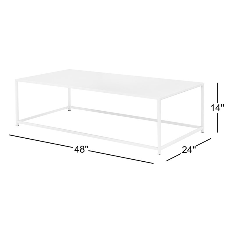 Weidler Coffee Table- Black Metal Miley Coffee Table – Modern Rectangle Metal Accent Table for Living Room, Contemporary Minimalist Centre Table - Black Coffee Table