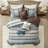 Luxurious Blue Bedding Sets, Polyester Comforter, Traditional Elegance