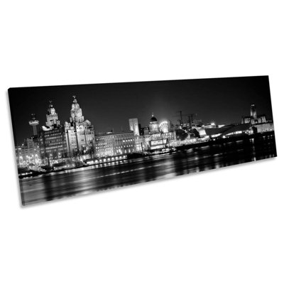 Liverpool City Skyline - Wrapped Canvas Panoramic Print