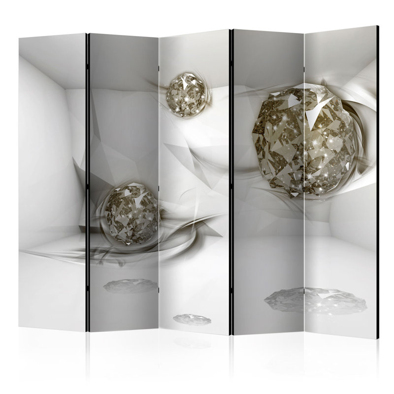 225cm W x 172cm H 5 - Panel Wood Folding Room Divider