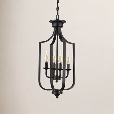 4-Light Dimmable Metal Lantern Empire Chandelier
