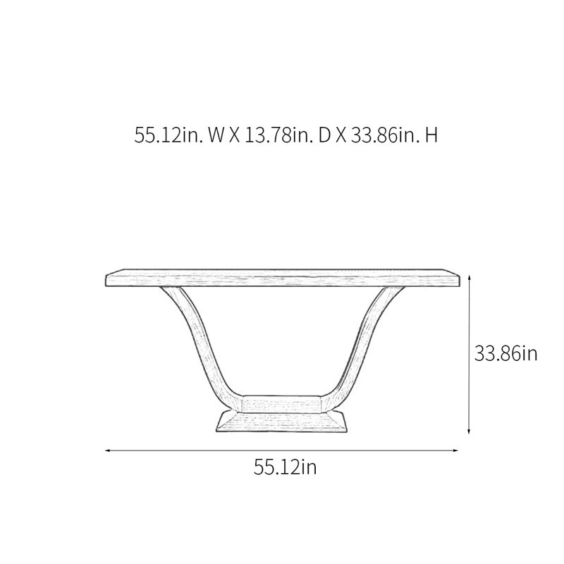Console Modern Minimalist, H 33,86 po x l 55,12 po x P 13,78 po