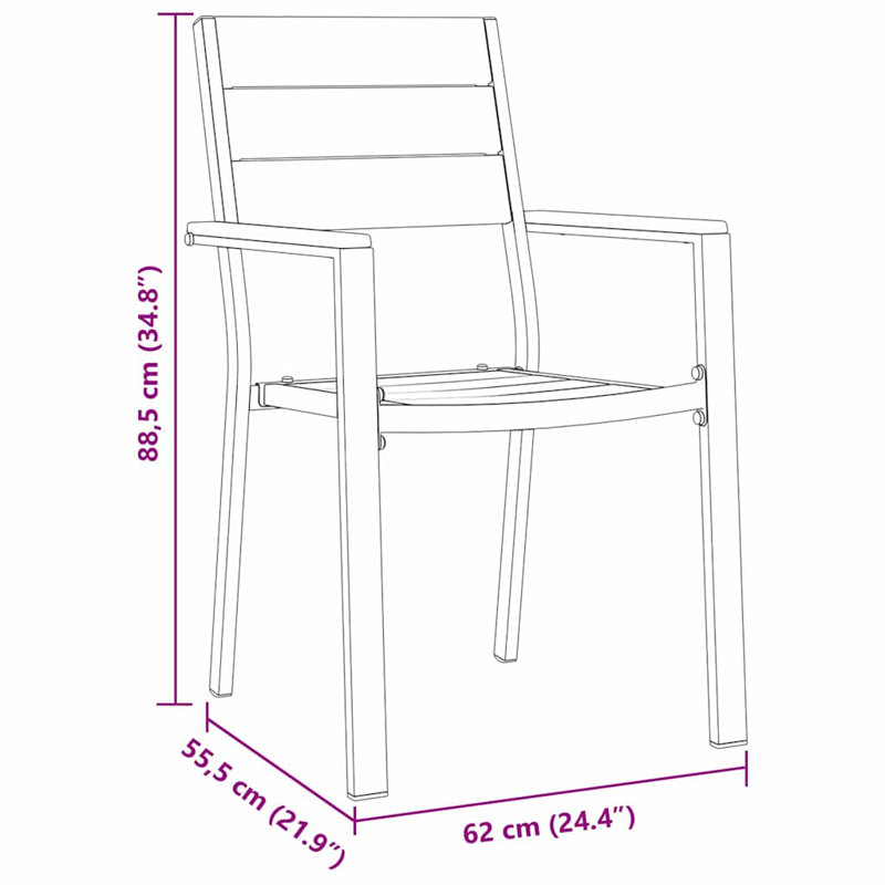 4 - Person Patio Dining Set with, 73cm H x 80cm W x 80cm D