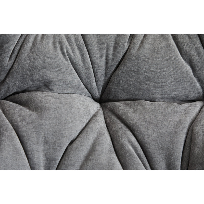 Fauteuil pivotant surdimensionné en chenille gris foncé, fauteuil relaxant avec rotation à 360 degrés et accents de construction - confortable