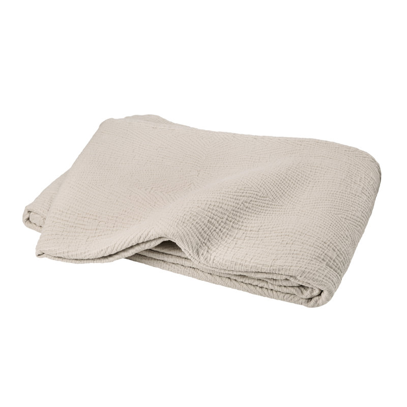 Cotton Solid Colour Bedspread, Beige, 230 x 250 cm
