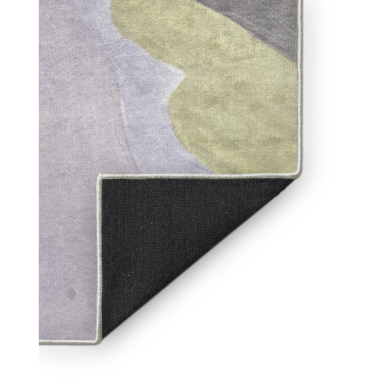Tapis en polyester tissé à la machine rose pétale, Carré 8 pi