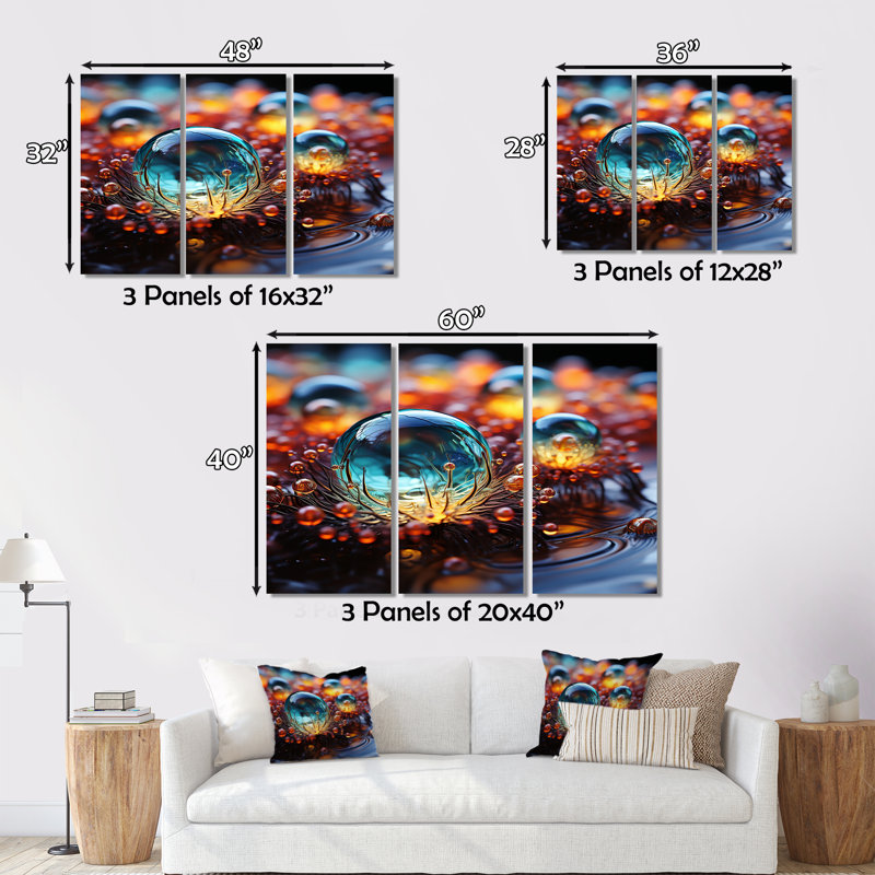 «3D Molecules Microscopic Wonders I - Abstract Shapes», ensemble de reproductions d'art mural, H 40 po x l 60 po x P 1 po