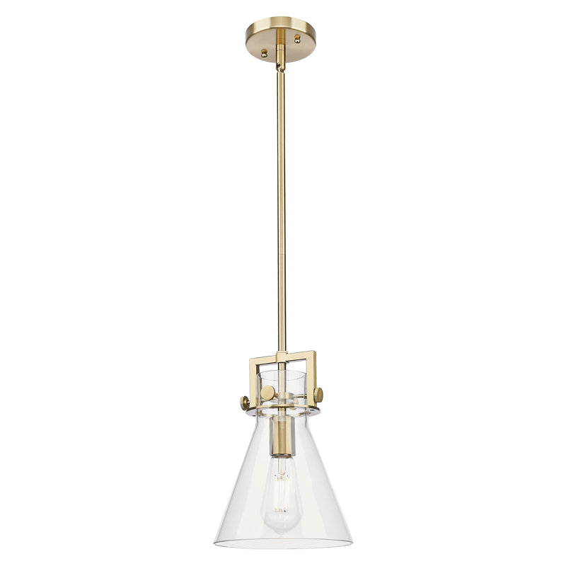 Luminaire suspendu sur tige 1 lumière Coterie, Clair, H 11,38 po x l 8 po x P 8 po