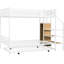 Lit superposé simple au-dessus d'un lit double en blanc avec lit gigogne et options de rangement pratiques-1932393747-1932393746