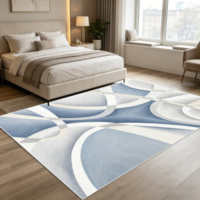 Tapis à motif géométrique abstrait géométrique de 1 pi de ton neutre, minimaliste et moderne, doux et confortable, facile à entretenir et lavable à la machine, convient pour le salon, la chambre à coucher, la salle à manger, l'entrée, le bureau à domicile, le patio, la décoration intérieure