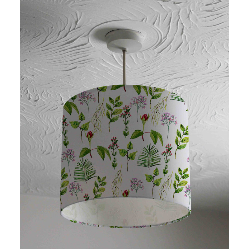 Cotton Drum Pendant Shade ( Uno ), 22cm H x 25cm W x 25cm D