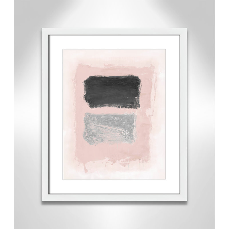Rose Thomasin, noir et argent chatoyant I par Joss & Main, H 19 po x l 16 po x P 1,25 po, Cadre photo blanc mat