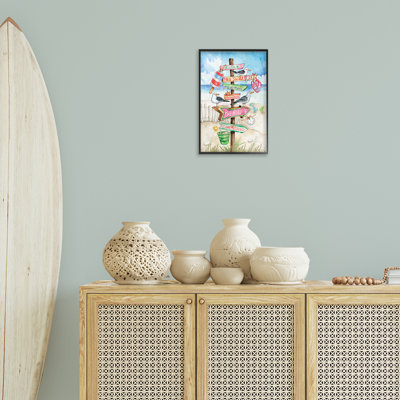 «Seaside Rules Signs», art de la giclée encadrée par Ronnie Rooney
