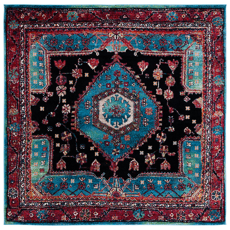 Emeram Performance Oriental Rug, Square 6'7"
