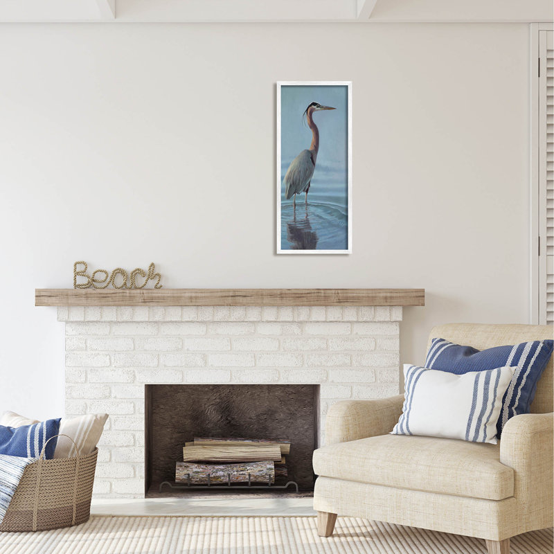 Au-465-Giclée héron, perché dans l'océan par Matthew Hillier, peinture, L 13 po x H 30 po x P 1,5 po
