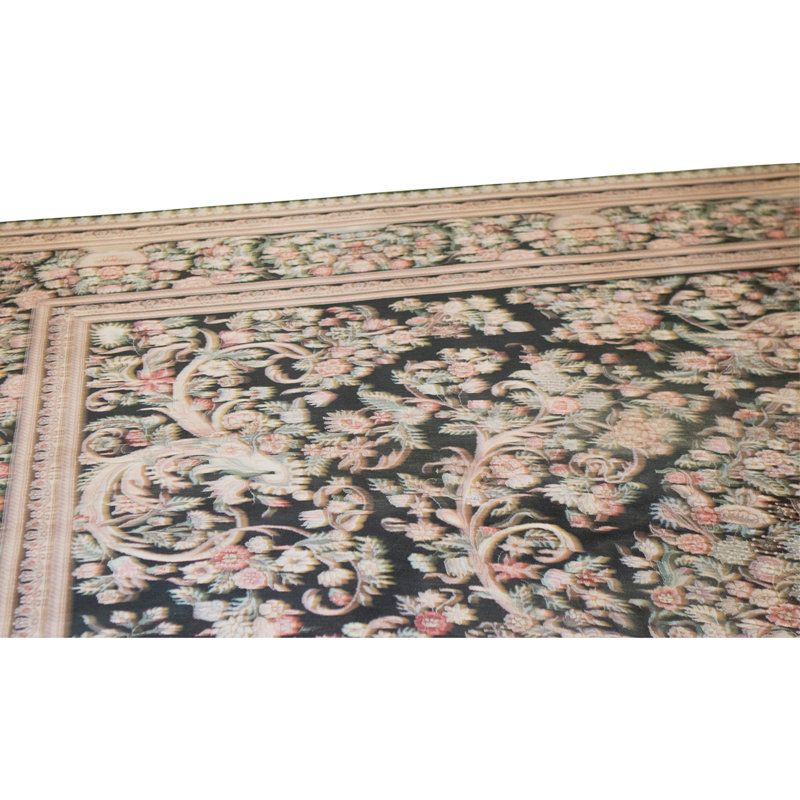 Hand Knotted Wool Area Rug in Black