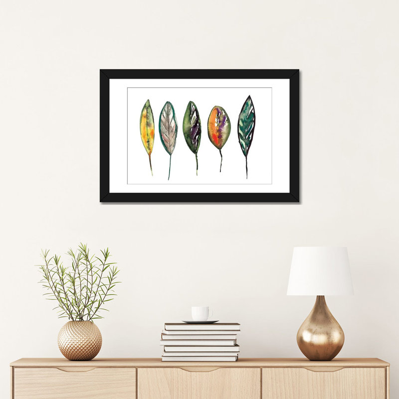 «Feathers», impression sur toile, H 16 po x l 24 po x P 1 po, Papier d'art encadré noir, Blanc