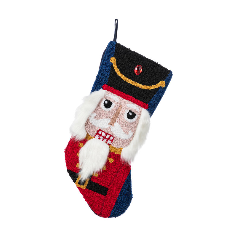 21"L Hooked Stocking, Nutcracker