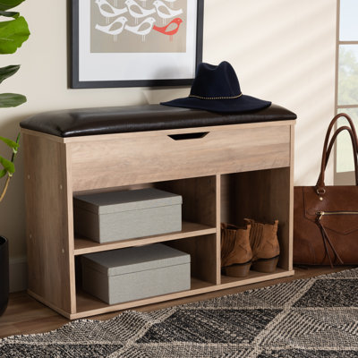 Faux Leather Upholstered Storage Bench
