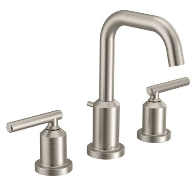 Moen Gibson Modern Two-Handle High-Arc Widespread Bathroom Faucet With Drain Assembly, Valve Included