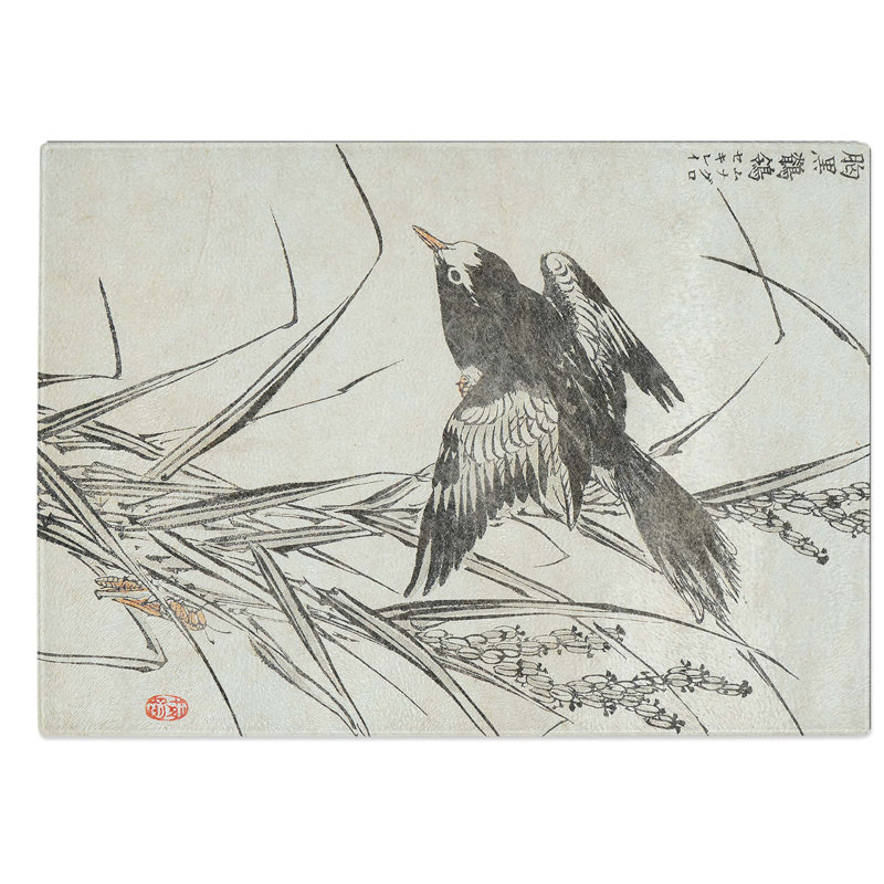 Glass Flying Bird by Kono Bairei Chopping Board, 39 cm W x 28.5 cm L