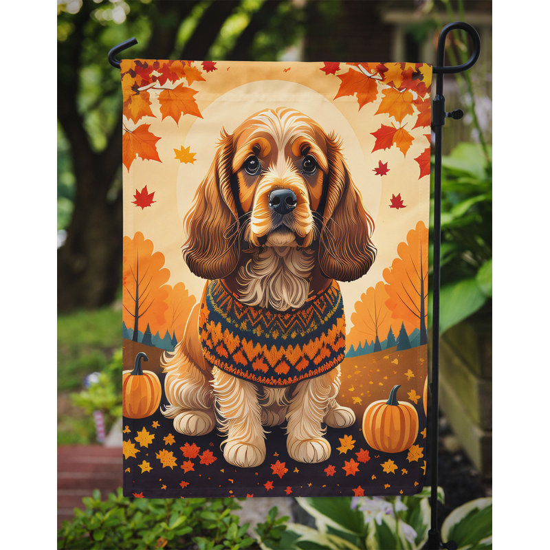 Drapeau de jardin Cocker Spaniel Fall