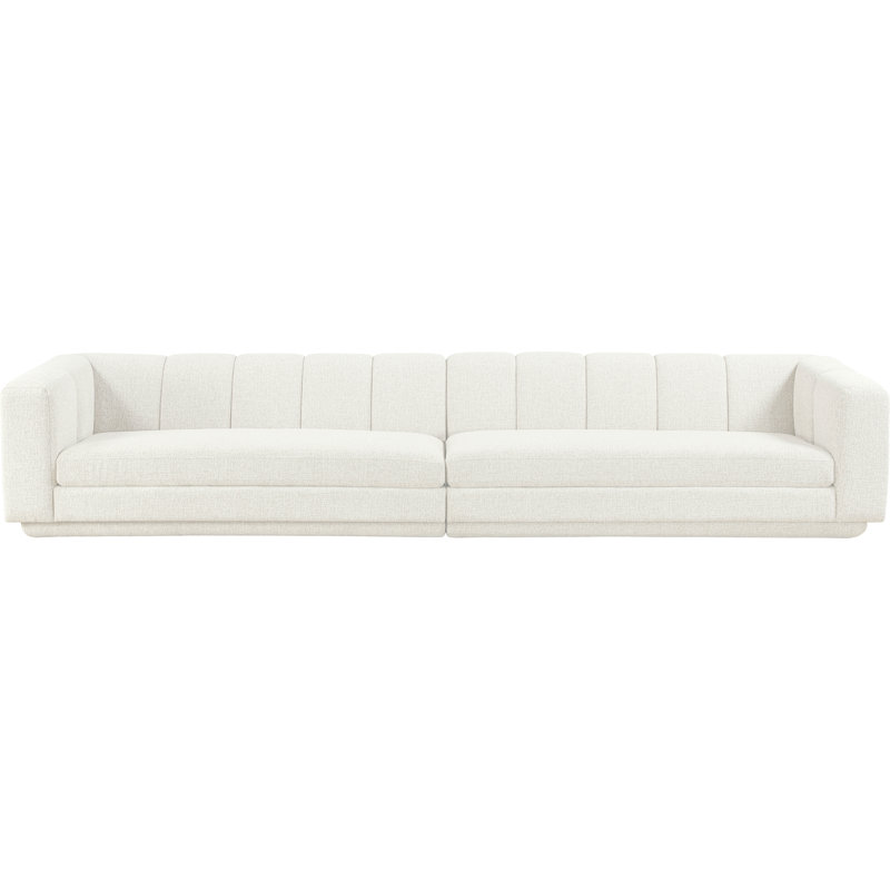 Tissu 2 pièces Modari Canapé modulaire, Tissu crème