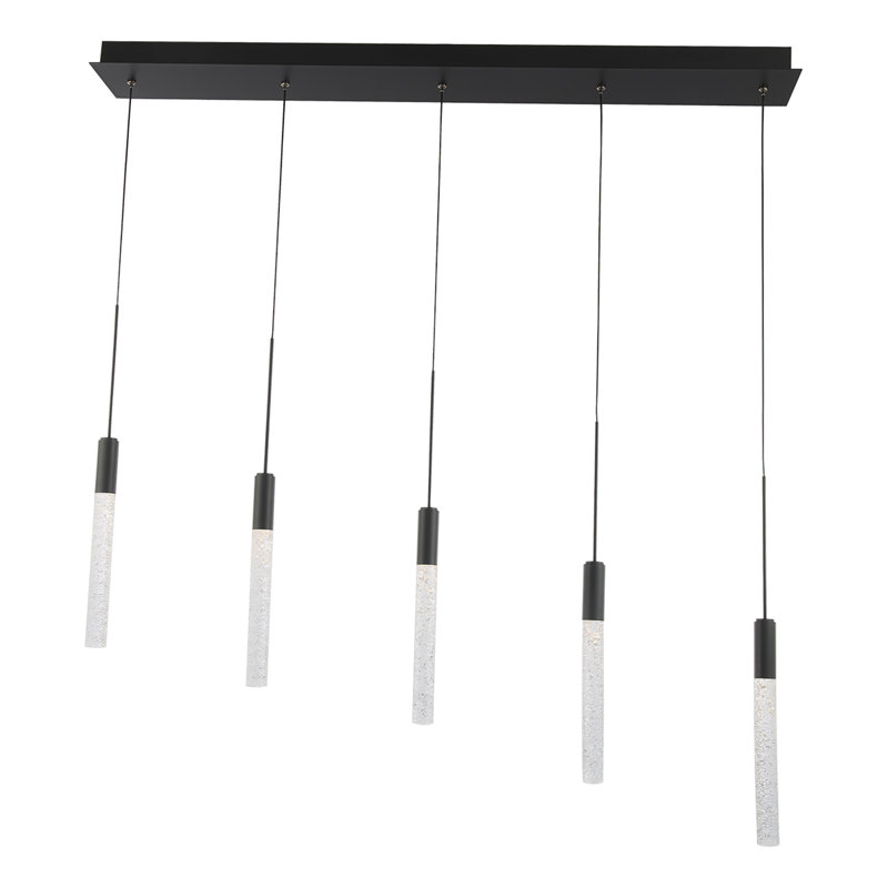 Luminaire suspendu cylindrique à 5 lumières Magic, Noir