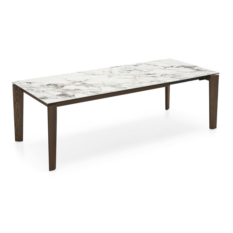 Dogma Extendable Tables, White Marble, Matt Black