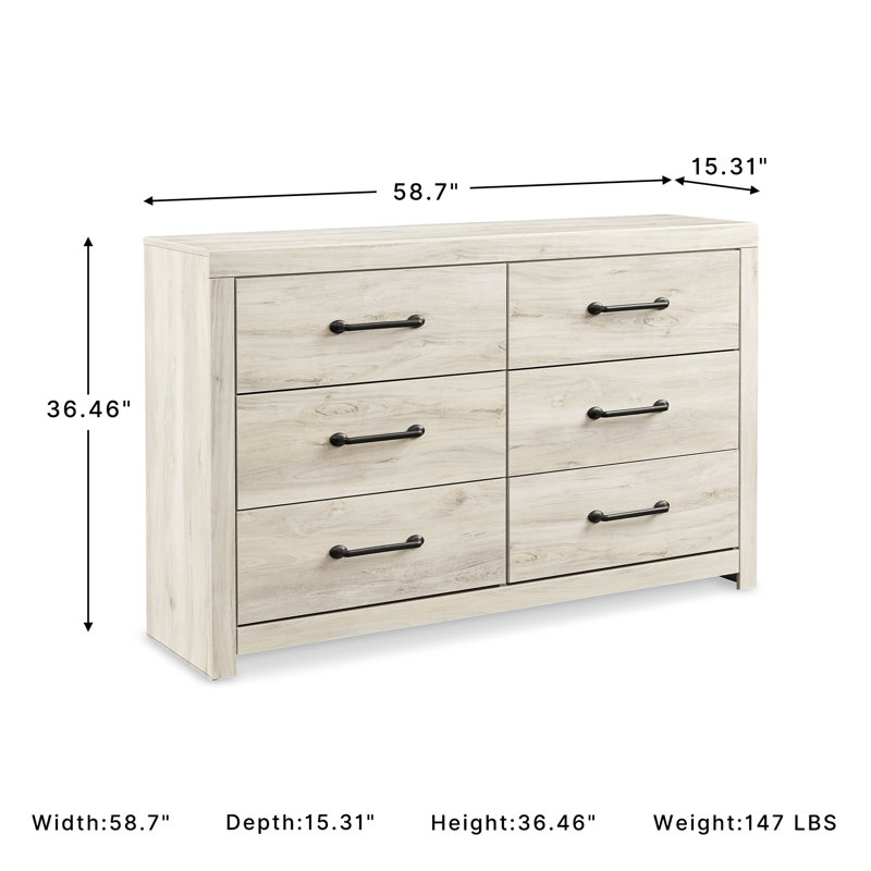 Kalayiah 6 Drawer 58.7" W Double Dresser